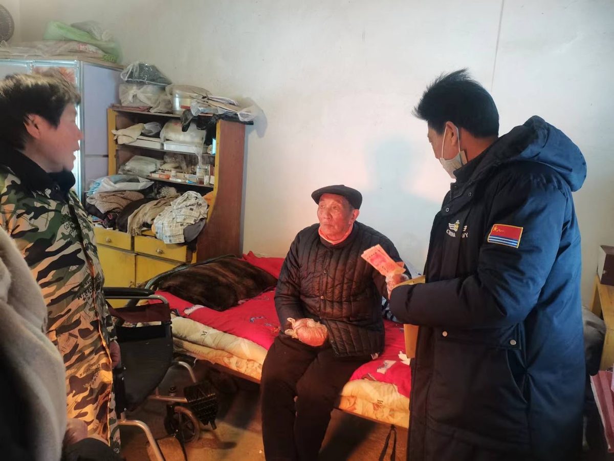 Visiting an elderly villager at home