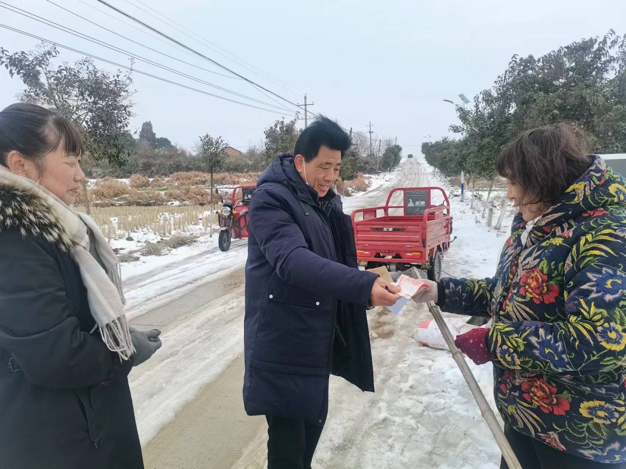 Winter delivery to an elderly villager
